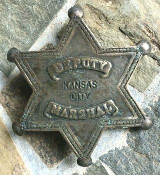 Vintage Obsolete Metal Deputy Marshal Kansas City Star Badge