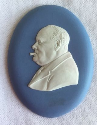 Wedgwood Jasperware Portrait Medallion Of Sir Winston Churchill.  Arnold Machin