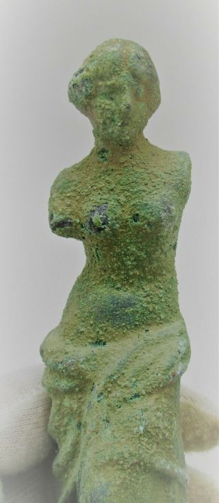 European Finds Ancient Roman Bronze Statuette Of Diana Circa 200 - 300ad