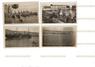 Old Photographs H - Class Submarine Group Crew Pollensa Bay Etc Vintage C.  1922