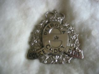 Rare Vintage Hat Badge Of The Petrolia Police Dept. ,  Cadet,  Ontario,  Canada