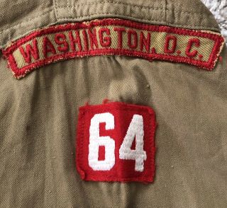 1930s - 40s Boy Scout Shirt w/Eagle scout type 2 Patch & Washington DC TRS Patch 3