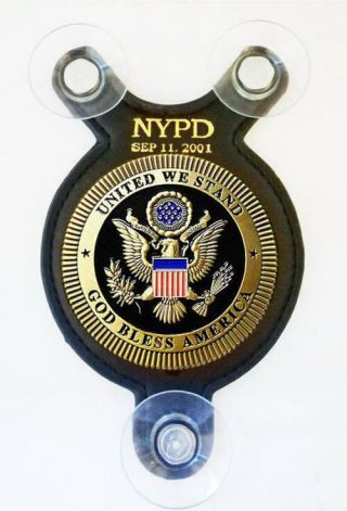 Salute Heroes Officers On Sep 11.  2001 Nypd Supporter Police Car Shield - Fop - Pba
