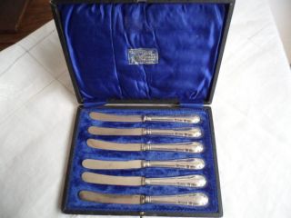 Antique Sterling Silver Butter Knife Old Vintage Boxed Set Made In England