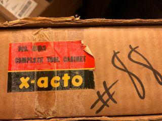 Vintage X - Acto Exacto Knife Tool Set N88 Wall Mount - In X - Acto Box