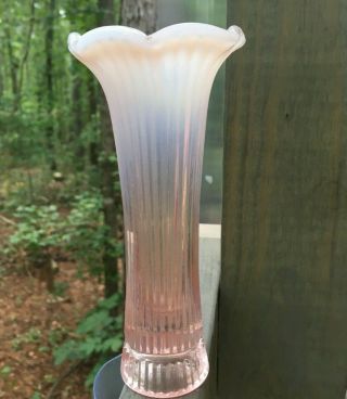 Vintage Pink Frosted Glass Bud Vase