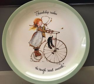 Vintage Holly Hobbie Collector Plate Friendship Makes The Rough Road Smooth 10.  5