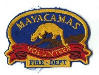 Rare Mayacamas (sonoma County) Ca California Volunteer Fire Dept.  Patch -