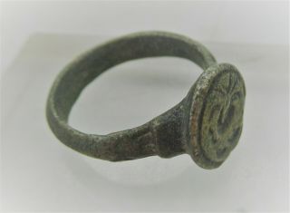 Detector Finds Ancient Roman Silver Ring With Bird On Bezel Ca 200 - 300 Ad
