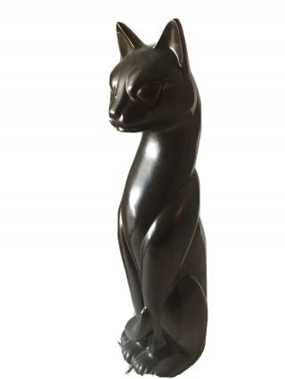 Vintage Ceramic Black Cat Statue 30” Tall Home Decor
