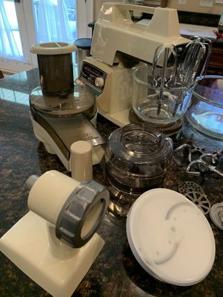 Vintage Oster Regency Kitchen Center 12 Speed Mixer With Accessories