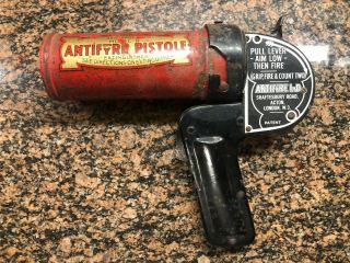 Very Rare Vintage Antique Wwii Era English Antifyre Pistole Fire Extinguisher