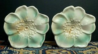Vintage Mccoy Rustic Flower Wall Pocket Vase Minty