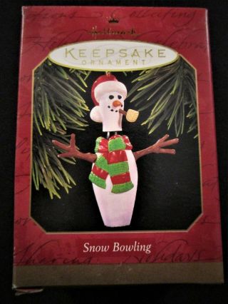 1997 Hallmark Keepsake Ornament Snow Bowling - Mib - K52