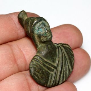 A Perfect Ancient Roman Bronze Bust Of Minerva - Applique Ornament Circa 200 - 300 A