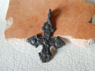 Ancient Bronze Cross Pendant Viking Age.  8