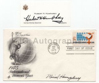 Hubert & Muriel Humphrey - U.  S.  Vice President And First Lady - Autographs