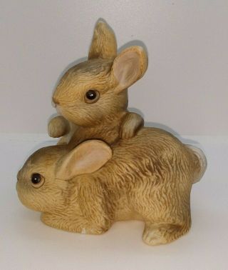 Easter Bunny Rabbits Figurine 3.  5 