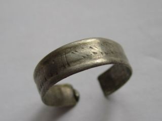 Antique Ring.  Old Slavic Silver Ring With Ornament.  10th Century.  №k129