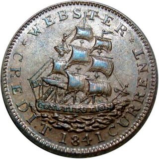 1838 Anti Martin Van Buren Political Hard Times Token Shipwreck HT - 20 Low 62 2
