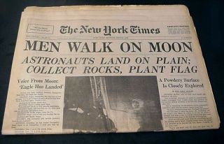 Apollo 11 - Moon Walk - 1969 York Times Complete Newspaper,  Very Well - Kept