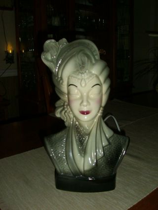 Vintage Mid Century Oriental Asian Woman Tv Lamp