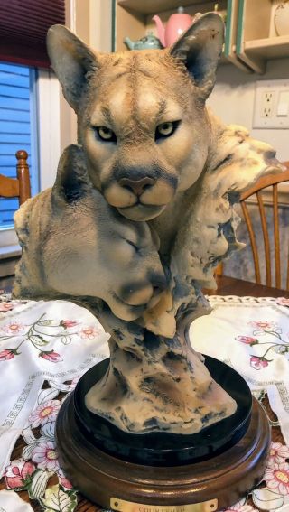 Courtship Cougar 15” Statue Sculpture Mill Creek Studios Joe Slockbower 424/4000