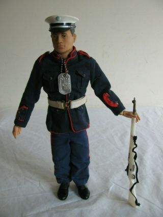 Vintage 1960s Hasbro Gi Joe Action Marine W/ Dress Parade Uniform & Rifle Ex