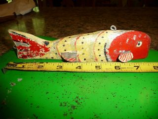 Fish Decoy Wood Ice Spearing Fishing Lure Elyminnesota Carver Hand Made