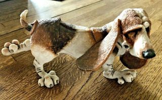 Adorable,  Whimsical,  Basset Hound Figurine By A Breed Apart,  70046,  Full Size