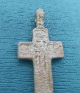 Rare Ancient Bronze Cross Pendant Viking Age 13 - 16 century Kievan Rus artefact 2