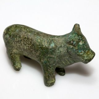 A Perfect Ancient Roman Bronze Calf Ornament Statue Circa 200 - 300 Ad
