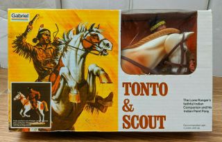 Gabriel The Lone Ranger Tonto & Scout Action Figure Box Set - 1977 - Vintage