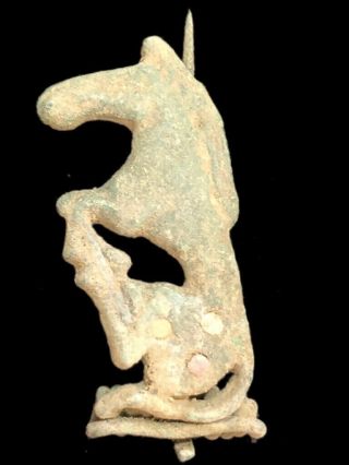 Ancient Roman Bronze Coloured Enamelled Horse Fibula Brooch - 200 - 400 Ad (14)
