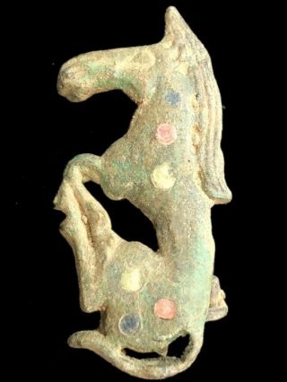 Ancient Roman Bronze Coloured Enamelled Horse Fibula Brooch - 200 - 400 Ad (5)