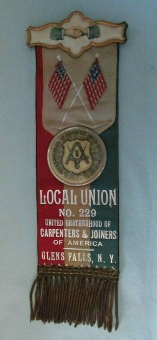Whitehead & Hoag Carpenters & Joiners Local Union 229 Badge Ribbon Glen Falls Ny