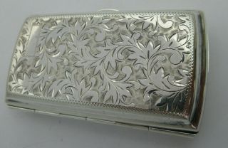 Fine Vintage 950 Sterling Silver Cigarette Case Box,  No Monogram