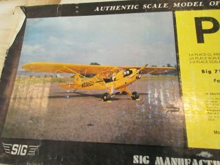 Vintage SIG PIPER CUB J - 3 R/C MODEL AIRPLANE KIT RC - 3. 2