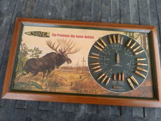 Nosler Display Big Game Bullet Board With Real Bullets Moose Advertising