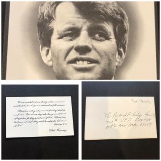 Robert F Kennedy Funeral Card,  Thank You Card From Ethel W/ Envelope 1968