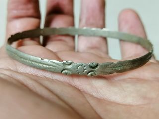 Rare Extremely Ancient Viking Bracelet Silver Color Artifact Quality