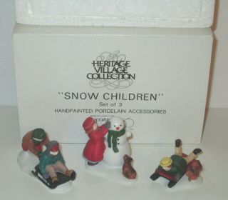 Dept 56 Heritage Village Accessories Snow Children 5938 - 2 Set Of 3 Snowman