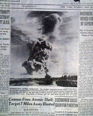1953 Upshot - Knothole Grable - Only Nuclear Artillery Test In U.  S.  - Newspaper