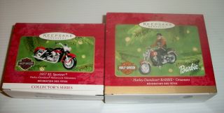 Hallmark Keepsake Harley Davidson Motorcycle Christmas Ornaments 1 Barbie