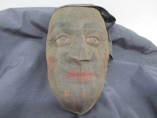 Antique Ioof Odd Fellows Ceremonial Metal Wire Mesh Hand Painted Mask