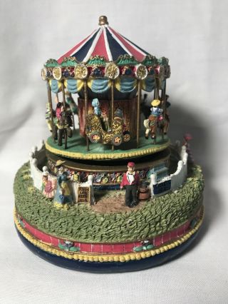 Vintage Liberty Falls Ah444 " Carousel Comes To Town " Music Box No Box