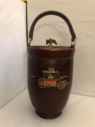 Vintage Cairns & Brother,  Leather Ice Bucket,  In