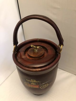 Vintage Cairns & Brother,  Leather Ice Bucket,  In 3