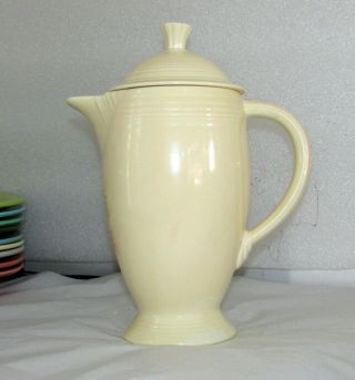 Vintage Fiesta Fiestaware Coffee Pot With Lid Ivory Glaze 2
