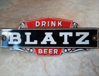 Vintage Blatz Beer Soda Fountain Bar Porcelain Sign